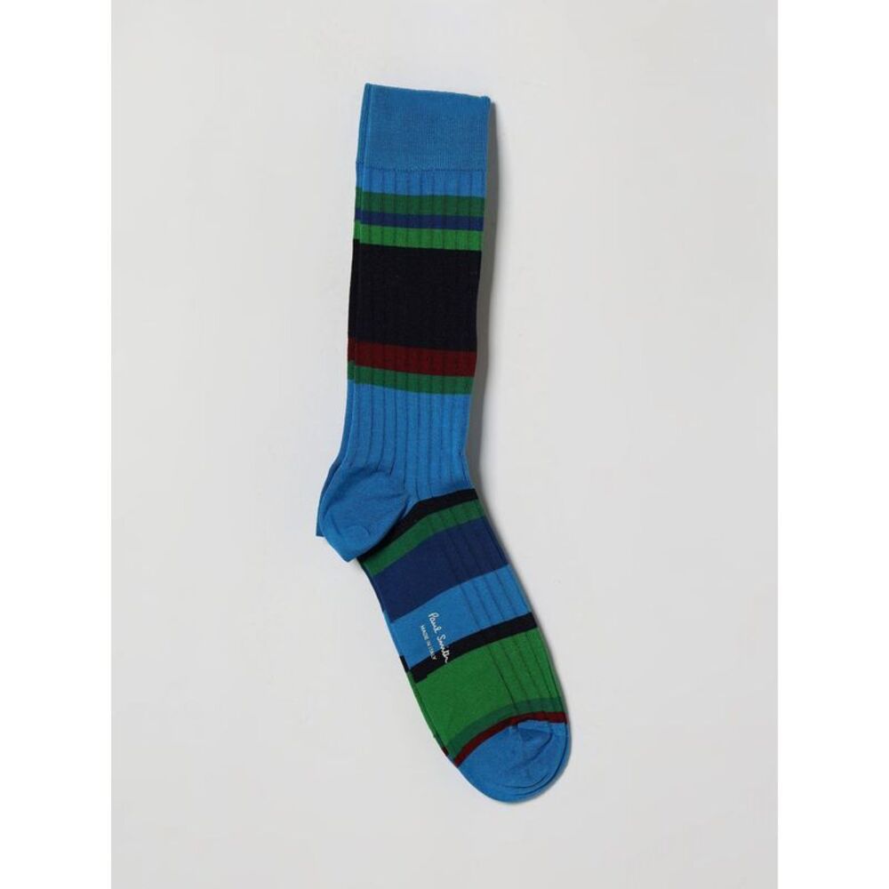 Paul Smith Men Multicolor Striped Organic Cotton Ribbed Socks Paul Smith